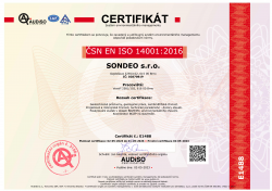 SONDEO - certifikát ISO 1