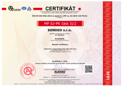 SONDEO - certifikát ISO 3