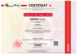 SONDEO - certifikát ISO 5